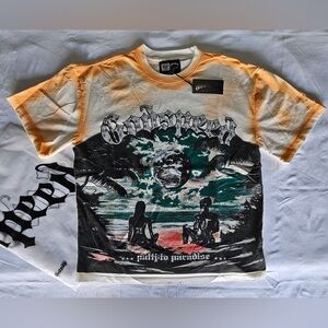 Goodspeed Graphic Tee with stones - Cream & Orange